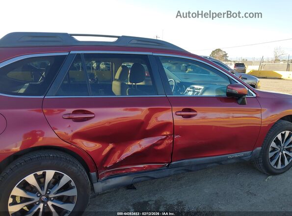 4S4BSANC8G3270254 2016 SUBARU OUTBACK Red Widok wnętrza z tyłu