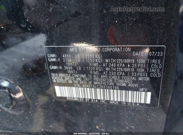4S4BTALC2R3140196 2024 SUBARU OUTBACK Черный Вид подкапотного пространства
