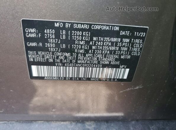 4S4BTANC0R3204409 2024 SUBARU OUTBACK Коричневый Вид подкапотного пространства