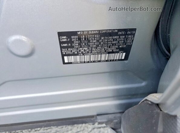 4S4WMAPD9K3476984 2019 SUBARU ASCENT Blue 