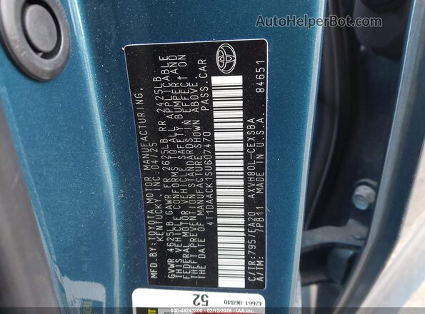 4T1DAACK1SU607470 2025 TOYOTA CAMRY Blue Engine compartment view