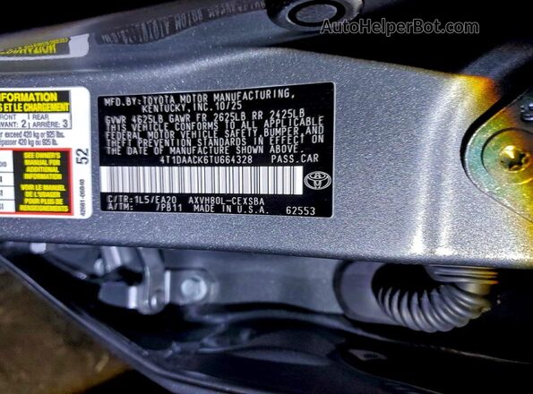 4T1DAACK6TU664328 2026 TOYOTA CAMRY Gray 