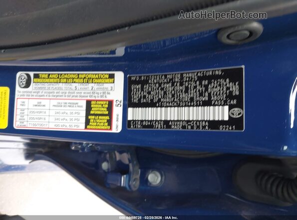 4T1DAACK7SU144511 2025 TOYOTA CAMRY Синий Вид подкапотного пространства