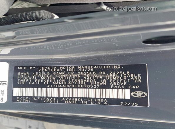 4T1DAACK9TU670527 2026 TOYOTA CAMRY Серый 