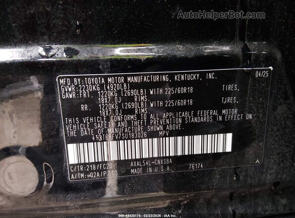 4T3T6RFV7SU183026 2025 TOYOTA RAV4 HYBRID Black Widok komory silnika