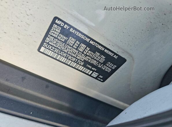 5UX23EU06T9081706 2026 BMW X5 Белый 