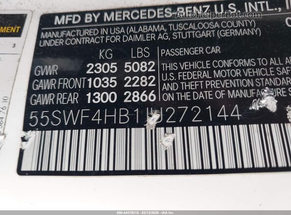 55SWF4HB1JU272144 2018 MERCEDES-BENZ C 350E White Widok komory silnika