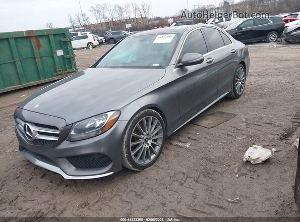 55SWF4JB0HU222906 2017 MERCEDES-BENZ C-CLASS Gray Առջևի ձախ երեք քառորդ տեսարան