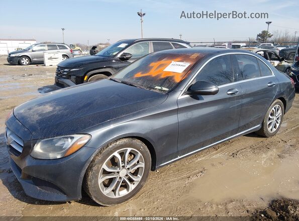 55SWF4JB8GU165269 2016 MERCEDES-BENZ C-CLASS Gray Առջևի ձախ երեք քառորդ տեսարան