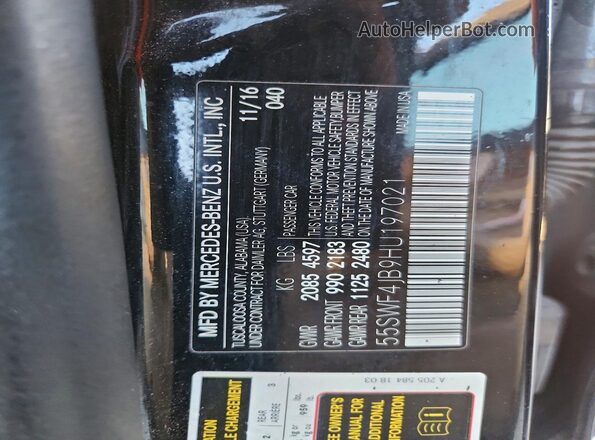 55SWF4JB9HU197021 2017 MERCEDES-BENZ C Black Շարժիչի բաժամունքի տեսք