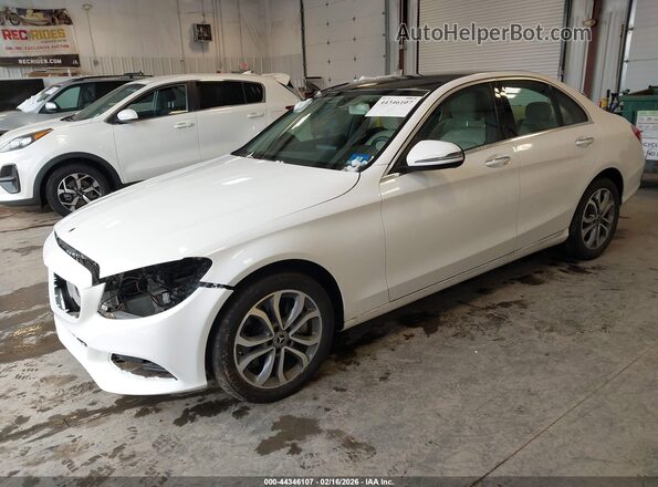 55SWF4KB1HU227739 2017 MERCEDES-BENZ C-CLASS White წინა მარცხენა ხედი სამი მეოთხედიდან