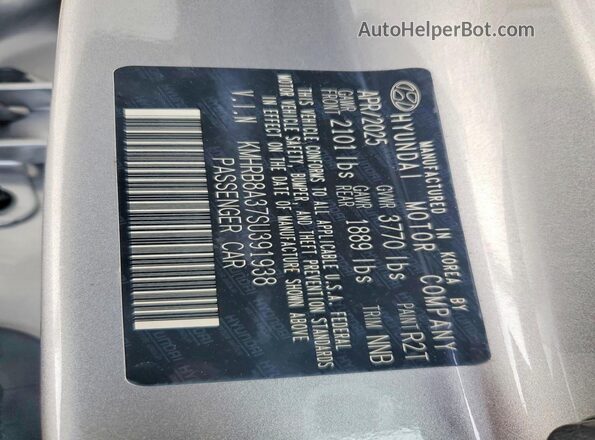 KMHRB8A37SU391938 2025 HYUNDAI VENUE Silver 