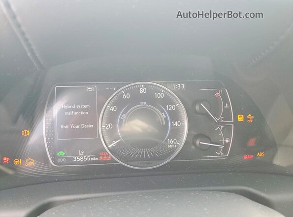 58AC21B18LU007833 2020 LEXUS ES Silver Widok zestawu wskaźników