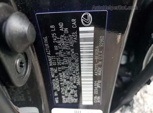 58ADA1C16NU018273 2022 LEXUS ES Черный Вид подкапотного пространства