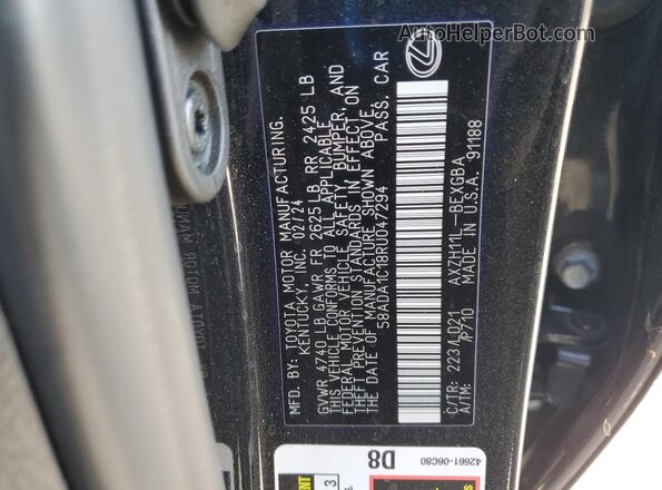 58ADA1C18RU047294 2024 LEXUS ES Black Вид підкапотного простору