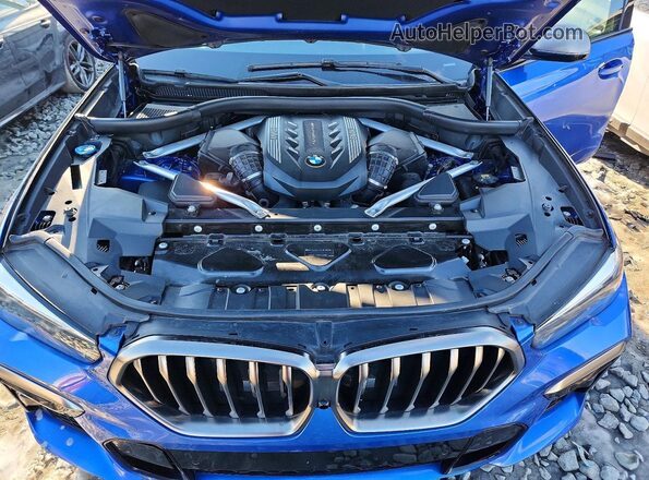 5UXCY8C05L9B07238 2020 BMW X6 Blue Vista de la etiqueta del VIN