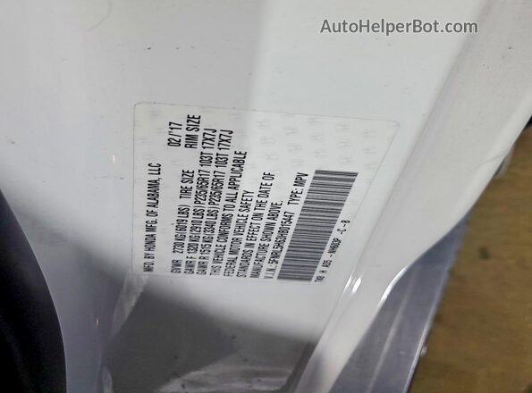 5FNRL5H63HB015447 2017 HONDA ODYSSEY Cream 