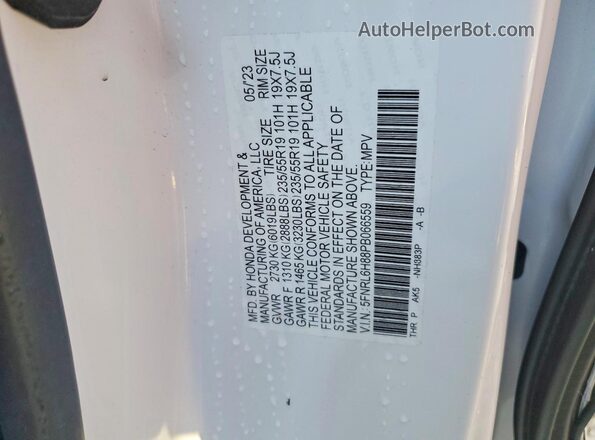 5FNRL6H88PB066559 2023 HONDA ODYSSEY White 