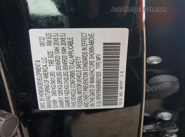 5FNYF8H09NB021829 2022 HONDA PASSPORT Black Widok komory silnika