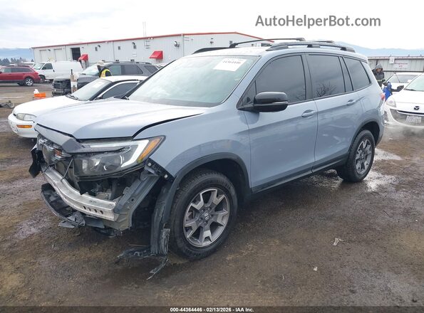 5FNYF8H69NB022712 2022 HONDA PASSPORT Blue Առջևի ձախ երեք քառորդ տեսարան