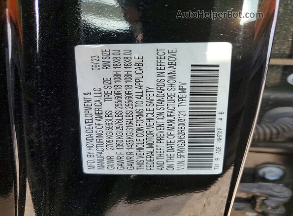 5FNYG2H52RB003121 2024 HONDA PILOT Черный Вид наклейки с VIN-кодом
