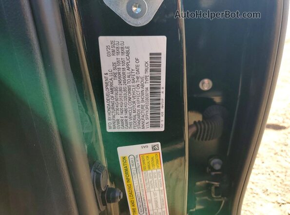 5FPYK3F63SB030194 2025 HONDA RIDGELINE Black Вид підкапотного простору