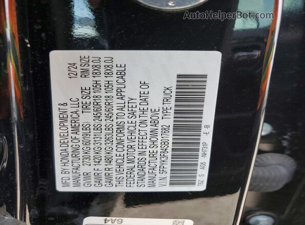 5FPYK3F84SB017682 2025 HONDA RIDGELINE Черный Вид подкапотного пространства