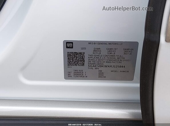5GAEVBKWXRJ125844 2024 BUICK ENCLAVE Белый Вид подкапотного пространства