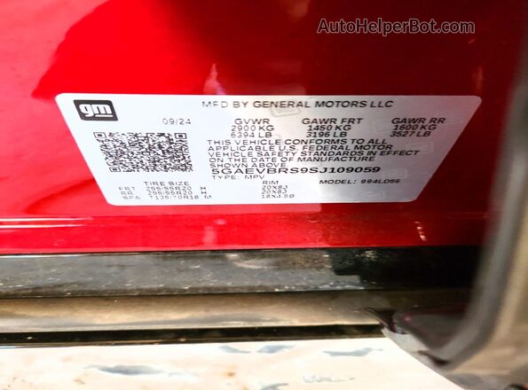 5GAEVBRS9SJ109059 2025 BUICK ENCLAVE Maroon 