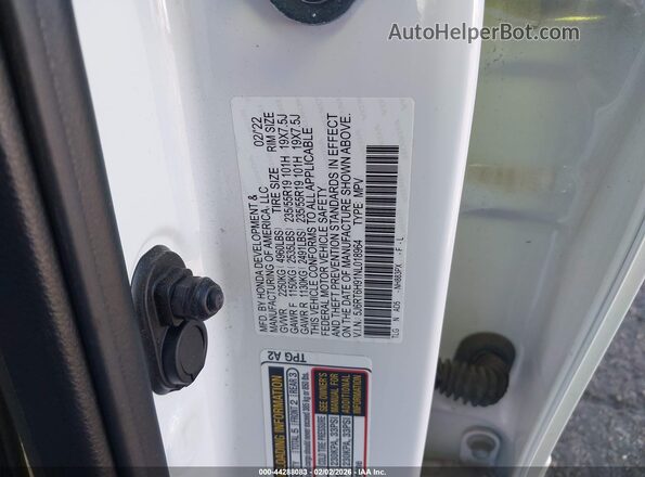 5J6RT6H91NL018964 2022 HONDA CR-V Белый Вид подкапотного пространства
