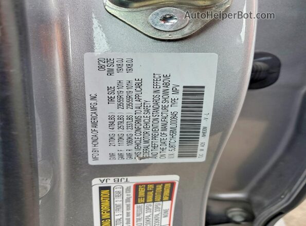 5J8TC1H58ML000845 2021 ACURA RDX Silver 