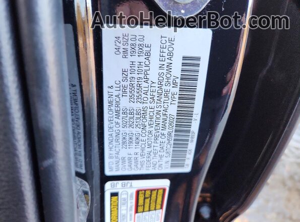 5J8TC2H59RL026027 2024 ACURA RDX Black Vista de la etiqueta del VIN