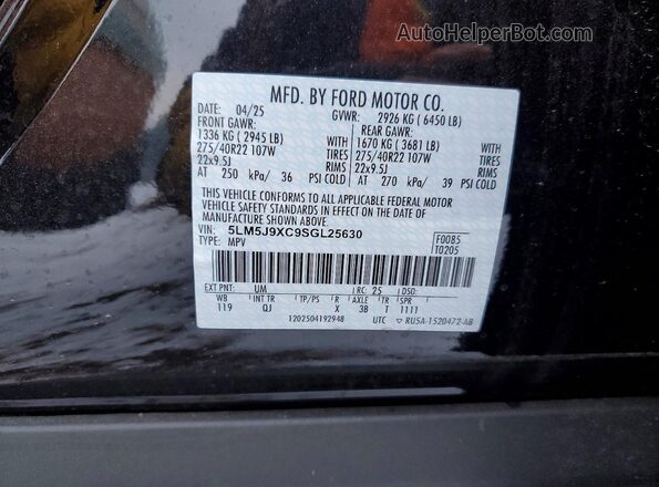5LM5J9XC9SGL25630 2025 LINCOLN AVIATOR Black Engine compartment view