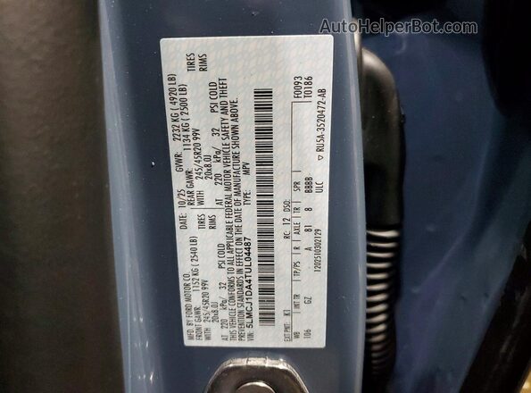 5LMCJ1DA4TUL04487 2026 LINCOLN CORSAIR Blue VIN կոդի պիտակի տեսք