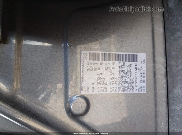 5N1AT2MV0HC746838 2017 NISSAN ROGUE Gray Շարժիչի բաժամունքի տեսք