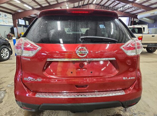 5N1AT2MV8GC777351 2016 NISSAN ROGUE Red Вид ззаду