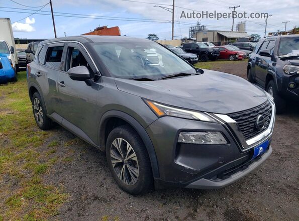 5N1AT3BA0MC828195 2021 NISSAN ROGUE Серый Передняя правая четверть