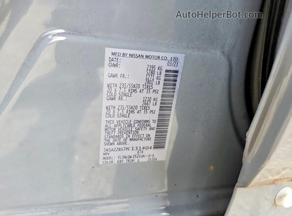 5N1AZ2BS7PC131404 2023 NISSAN MURANO Gray Widok komory silnika