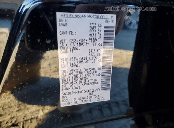 5N1DL0MM1KC504270 2019 INFINITI QX60 Black 