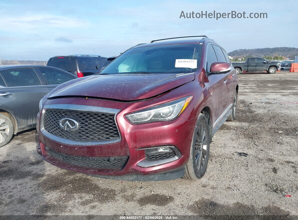 5N1DL0MM3KC510586 2019 INFINITI QX60 Burgundy Առջևի ձախ երեք քառորդ տեսարան