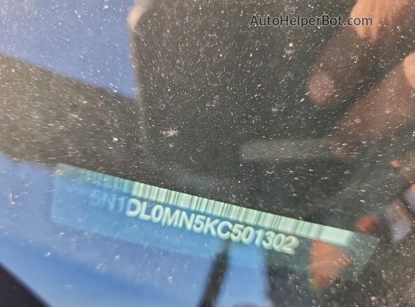 5N1DL0MN5KC501302 2019 INFINITI QX60 Blue Widok naklejki z numerem VIN