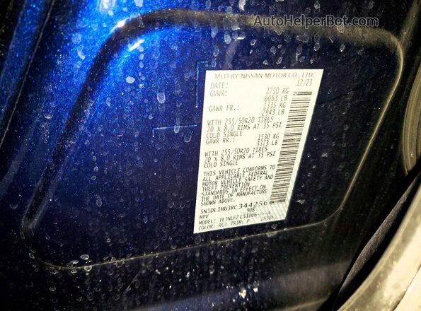 5N1DL1HU3RC344256 2024 INFINITI QX60 Blue VIN კოდის სტიკერის ხედი