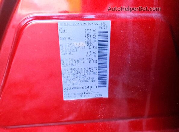 5N1DR2MM7KC614959 2019 NISSAN PATHFINDER Red 