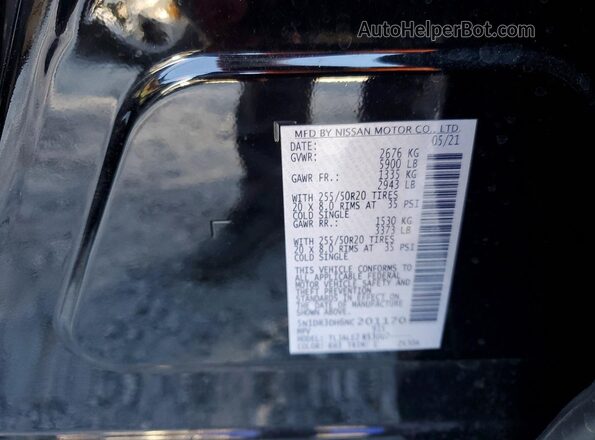 5N1DR3DH6NC201170 2022 NISSAN PATHFINDER Черный Панорамный вид салона 360°