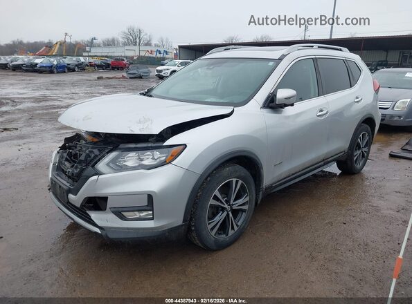 5N1ET2MV0JC801196 2018 NISSAN ROGUE HYBRID Silver Vista tres cuartos delantera izquierda