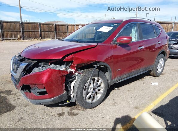 5N1ET2MV7JC844871 2018 NISSAN ROGUE HYBRID Red Առջևի ձախ երեք քառորդ տեսարան