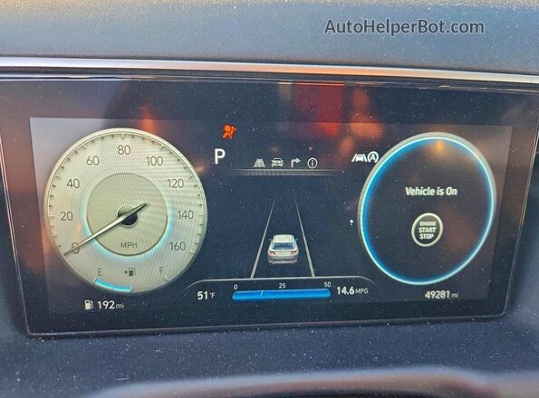 5NMJE3AE2NH020503 2022 HYUNDAI TUCSON Silver Instrument cluster view