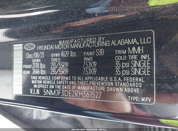 5NMJF3DE2RH361527 2024 HYUNDAI TUCSON Black 