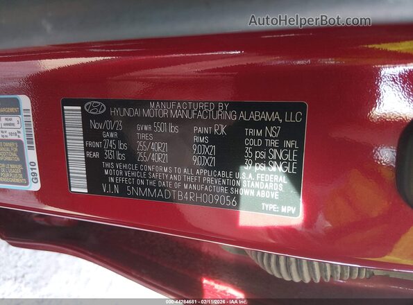 5NMMADTB4RH009056 2024 GENESIS GV70 Red Շարժիչի բաժամունքի տեսք