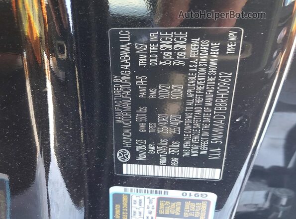 5NMMADTB8RH009612 2024 GENESIS GV70 Black VIN კოდის სტიკერის ხედი